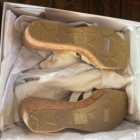 Jimmy Choo Maribou 110 Platform Leather Wedge Slide Sandals NEW EU 38.5/US 8.5 - Picture 9 of 10